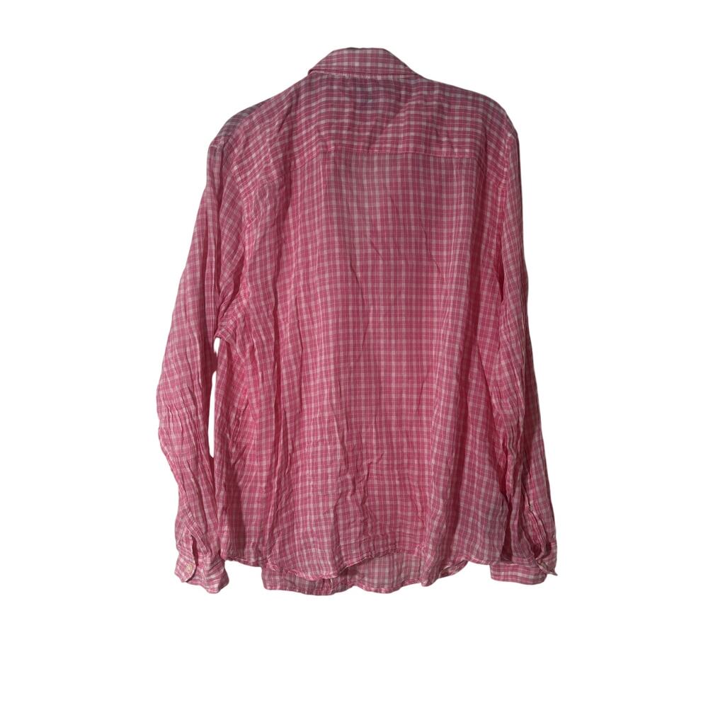 Lauren Ralph Lauren Pink White Checkered Button Down Shirt - Picture 8 of 9